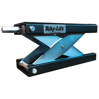 Black powder coated and zinc plated. Minimum height 8.5cm; Max. height 35cm; Max. lifting capacity 500kg; 15cm wide x 40cm long platform.
Small but very capable and a quality mini-lift is an absolute necessity in any professional workshop. With the Bike-Lift name on it you can be assured of high end quality of this versatile center lift.
Note 1: Use with a 24mm manual operated wrench only. Air or electric wrenches will damage the lifting threads permanently.
Note 2: Be safe. When using the center lift always secure the bike with tie-downs.