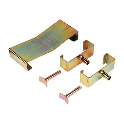 Zinc plated. Compatible with the 15cm wide 529211 Center Lift only. This is an optional universal frame adapter set that allows use of the 529211 Center Lift to support various bikes that do not have a flat underside or symmetrical frame tubes for a safe lifting action.