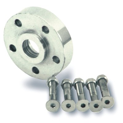 15/16" (23.8mm) offset. Polished aluminum finish. Used with stock hubs only. Comes with hardware. Does not fit 00-up models.