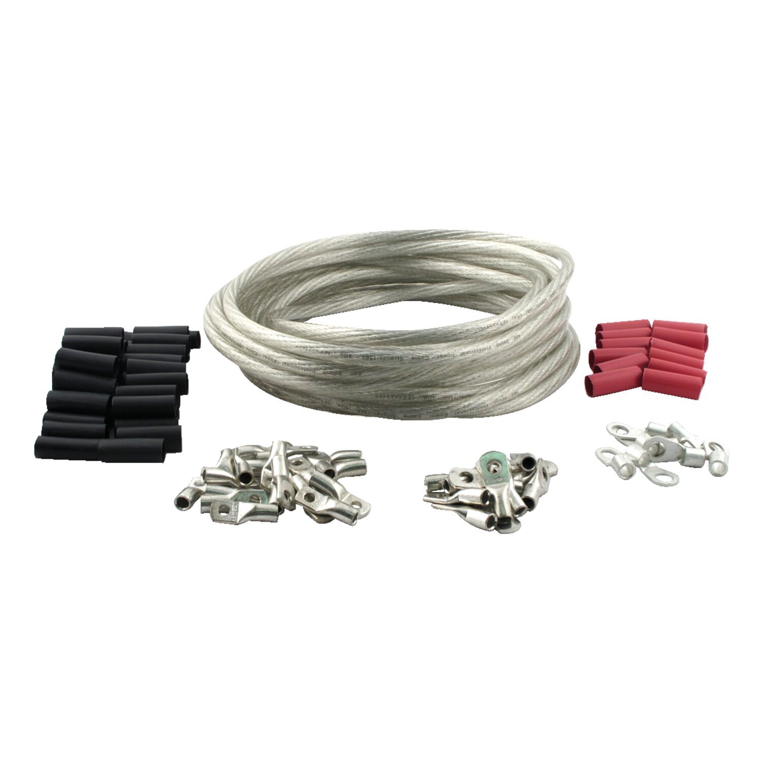 All Balls, custom 25 foot battery cable kit, Black, Clear