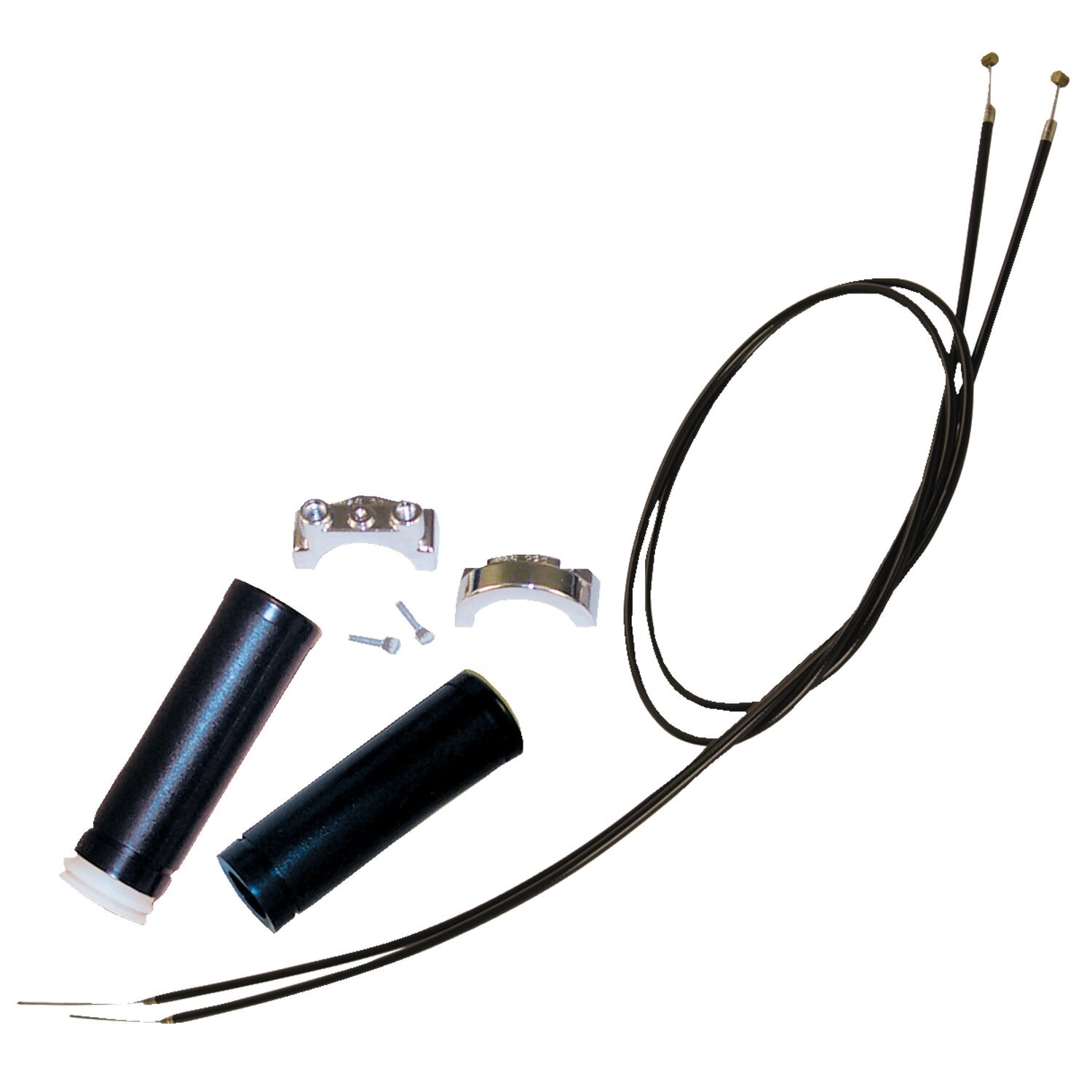 S&S, throttle assembly with 36" throttle cables, Black, Chrome