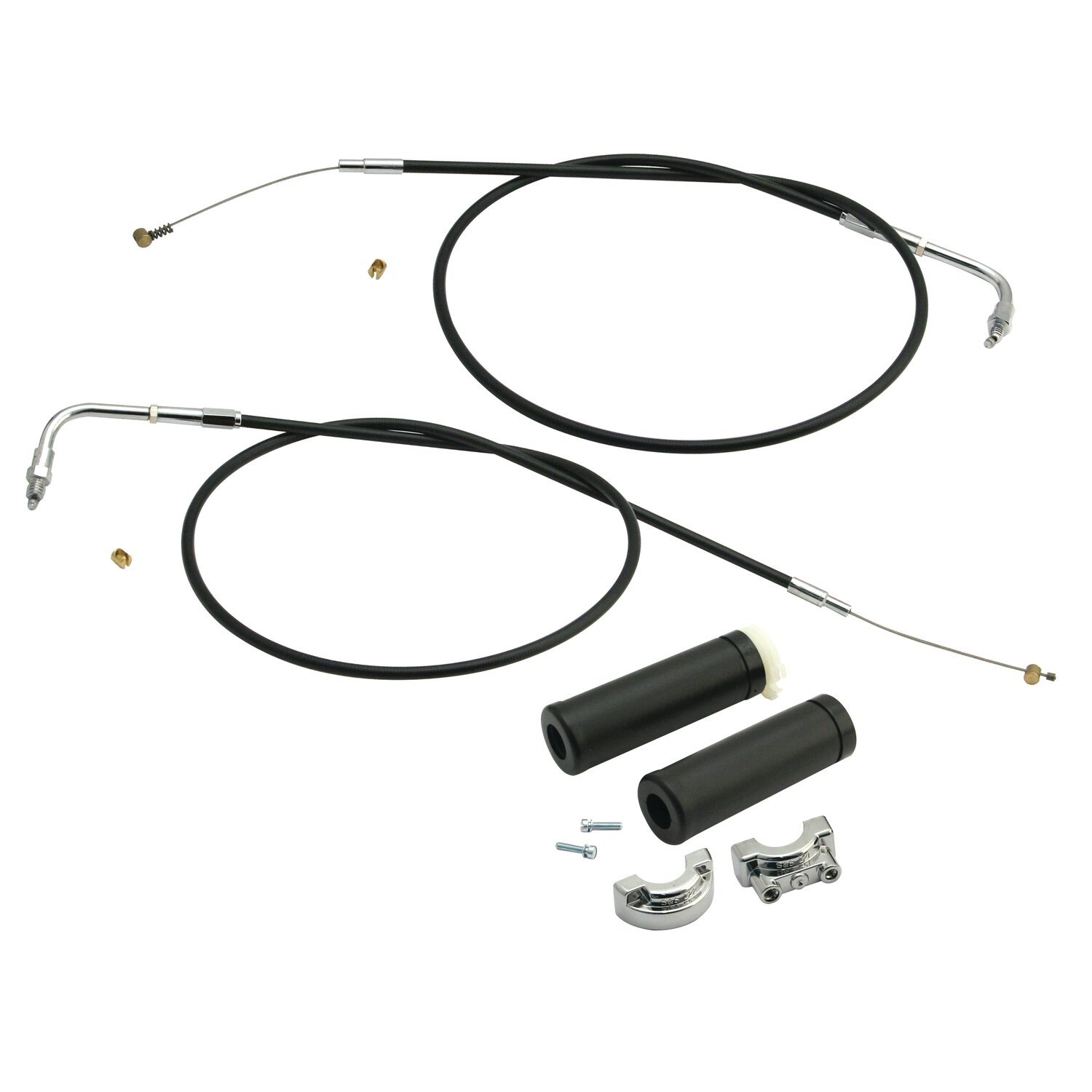 S&S, throttle assembly with 42" throttle cables, Black, Chrome