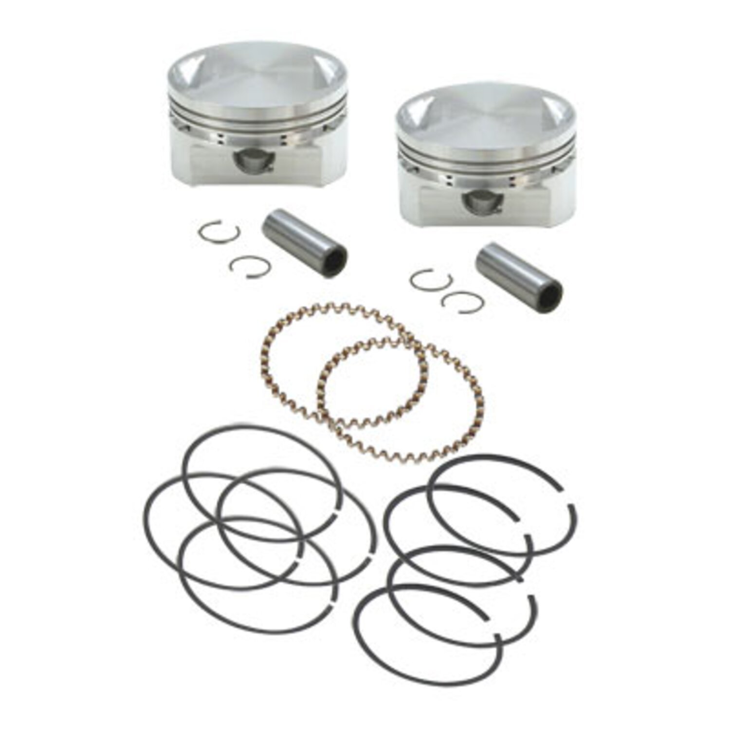 S&S, Evo stroker piston set (OEM heads). Std