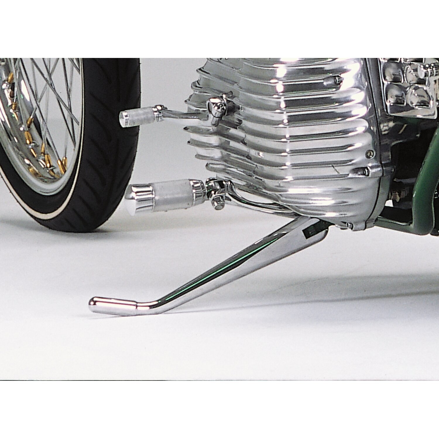 K-Tech, weld-on Diamond jiffy stand, Chrome