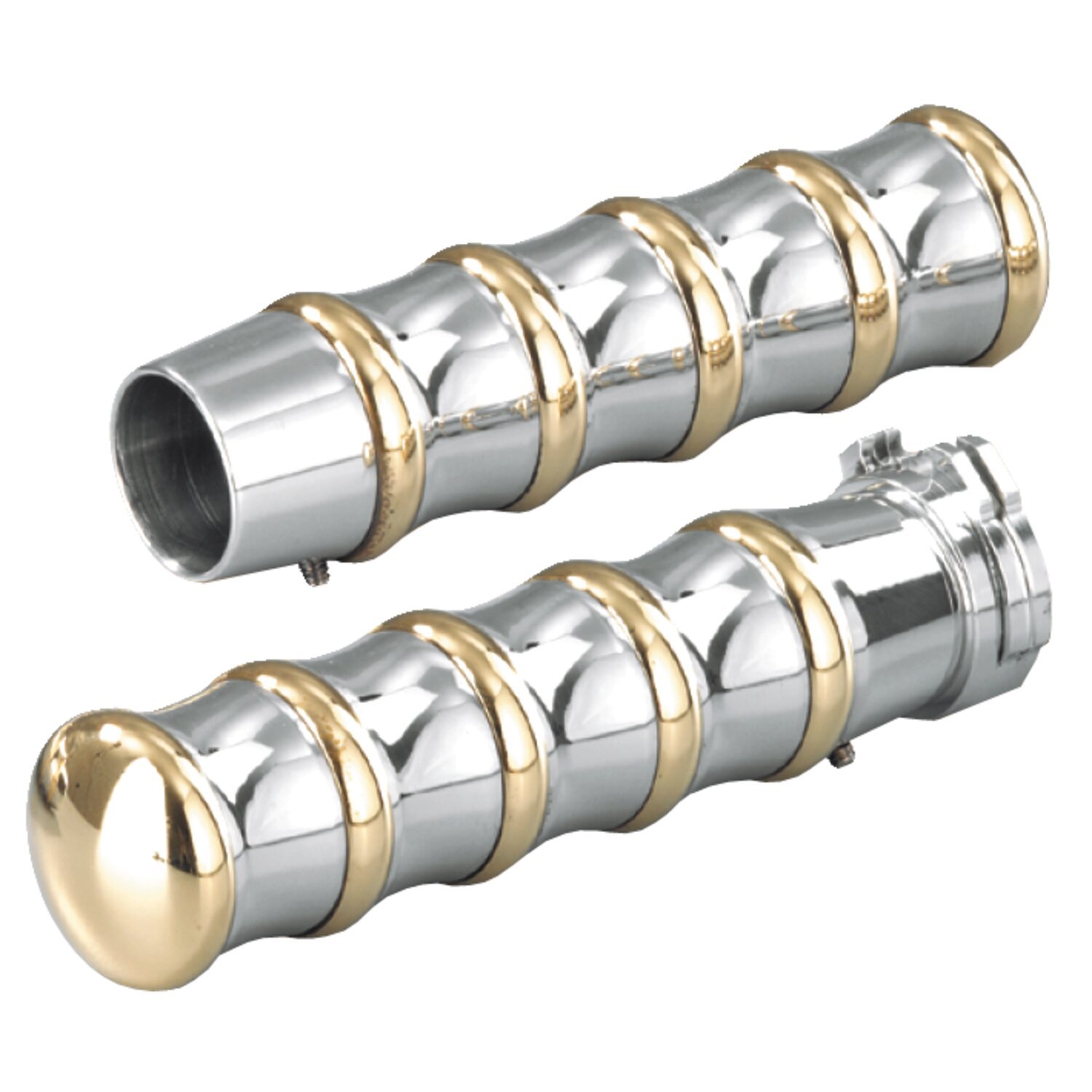 K-Tech, 'vintage' throttle grips, Silver, Polished