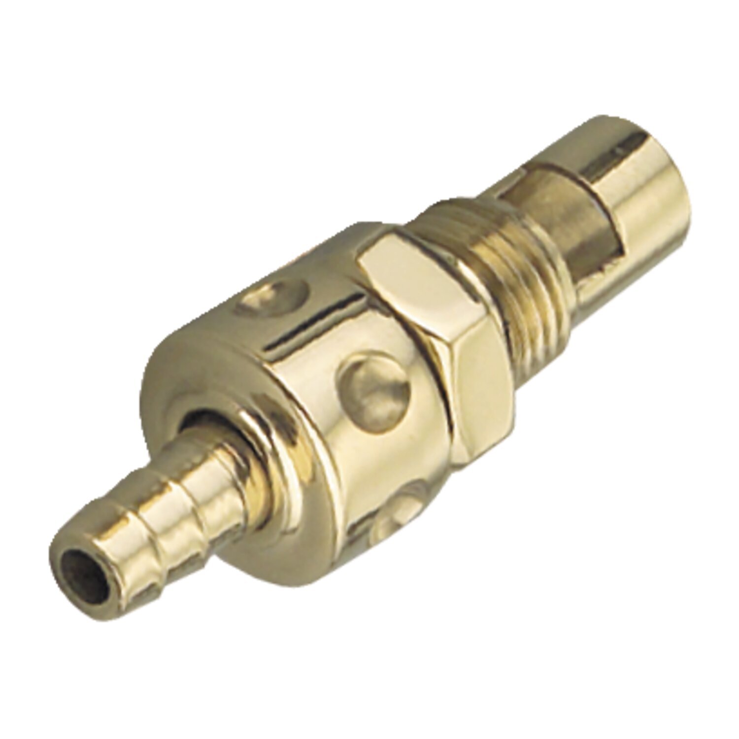 Kustom Tech, in-line fuel valve for S&S E/G carb. Brass