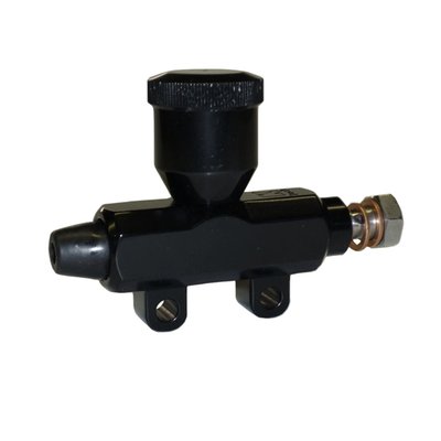 The smallest of the smallest in billet aluminum master cylinders is this Kustom Tech miniature version. 
With 14mm (9/16") pistion diameter