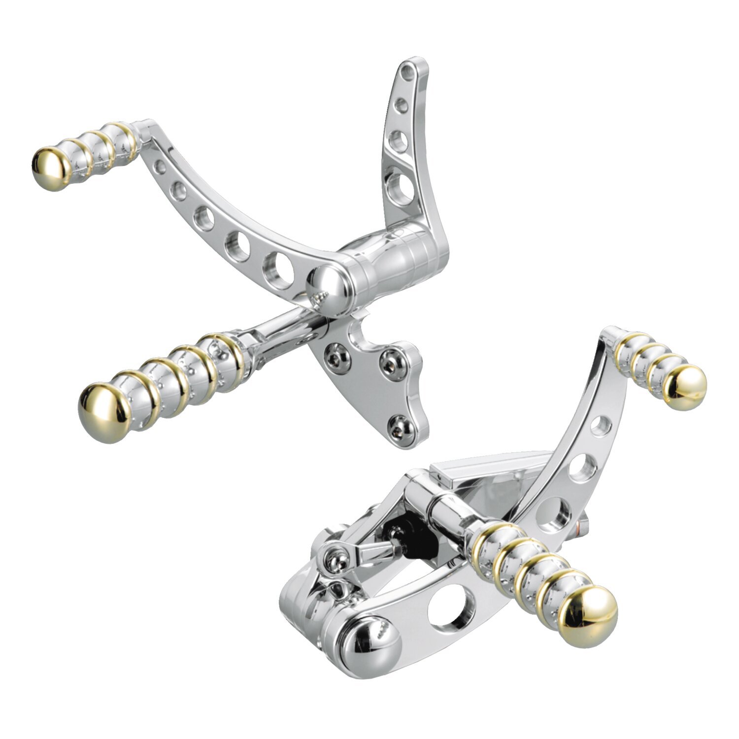 K-Tech, Vintage Style forward controls. Polished & brass
