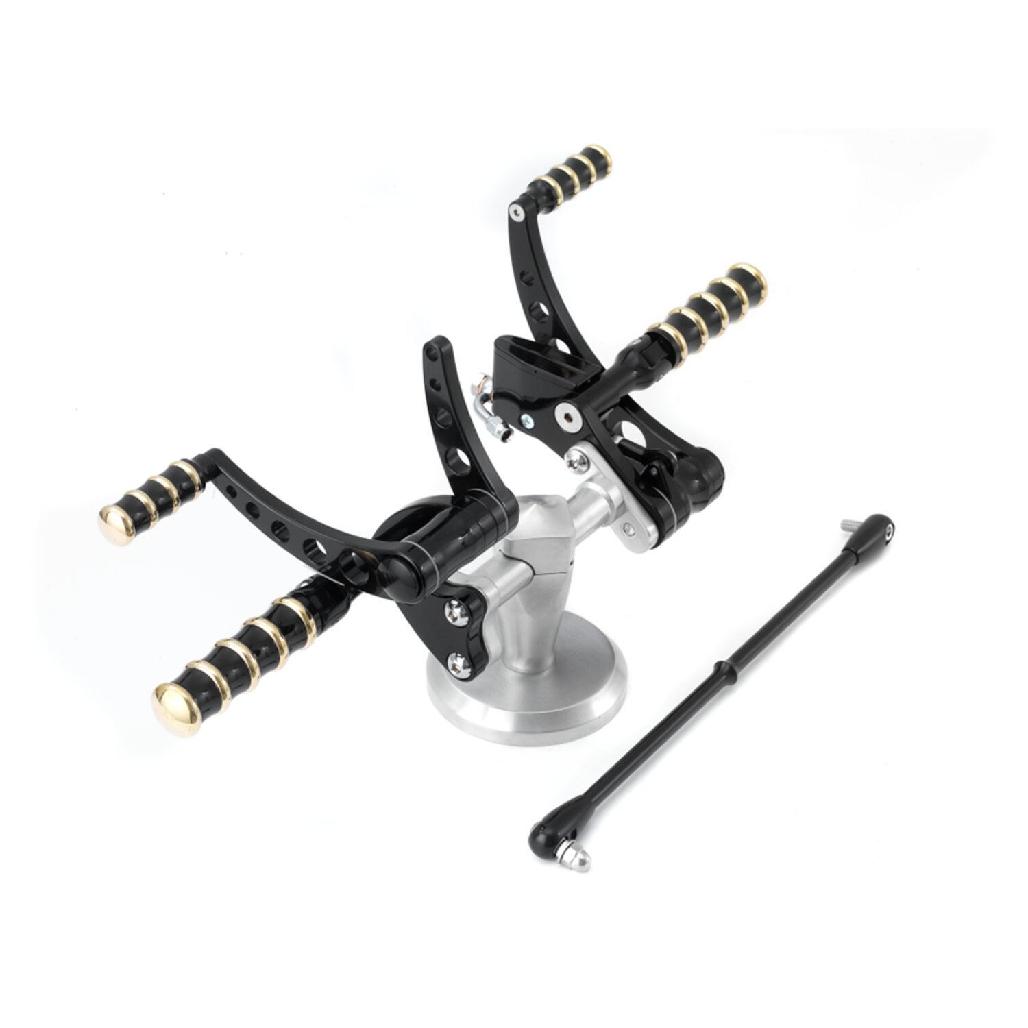 K-Tech, Vintage Style forward controls, Black, Brass