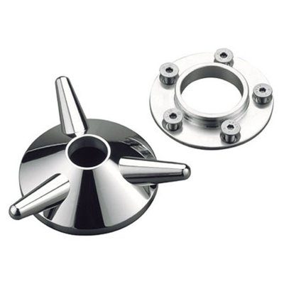 Polished aluminum construction. 
Fits all OEM and aftermarket spoke and aluminum wheels when no sprocket, pulley etc. is mounted. Width 36mm. Does not interfere with wheel spacers. 