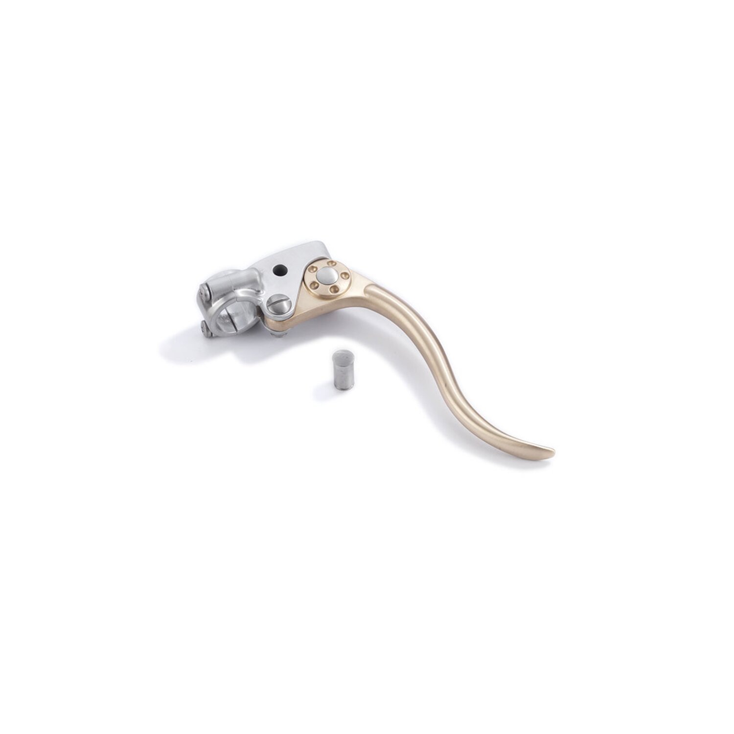K-Tech, DeLuxe mechanical brake lever assembly. Brass/alu, Silver, Satin