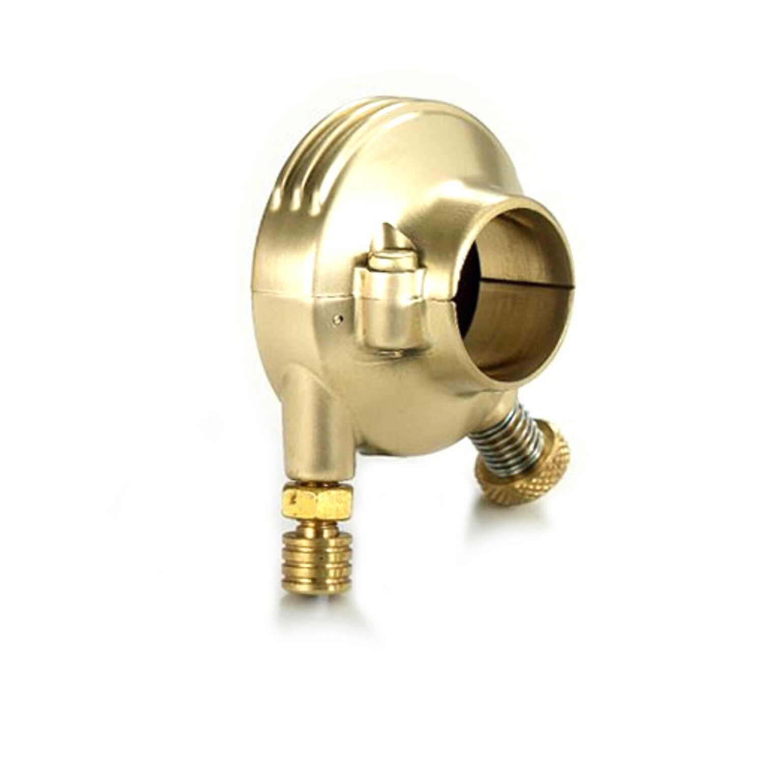 K-Tech DeLuxe external throttle housing. Satin brass