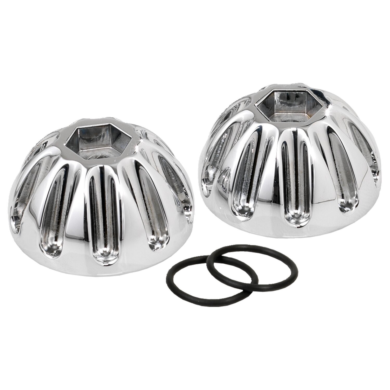 K-Tech, Knuckle rocker nuts. Groove, chrome finish