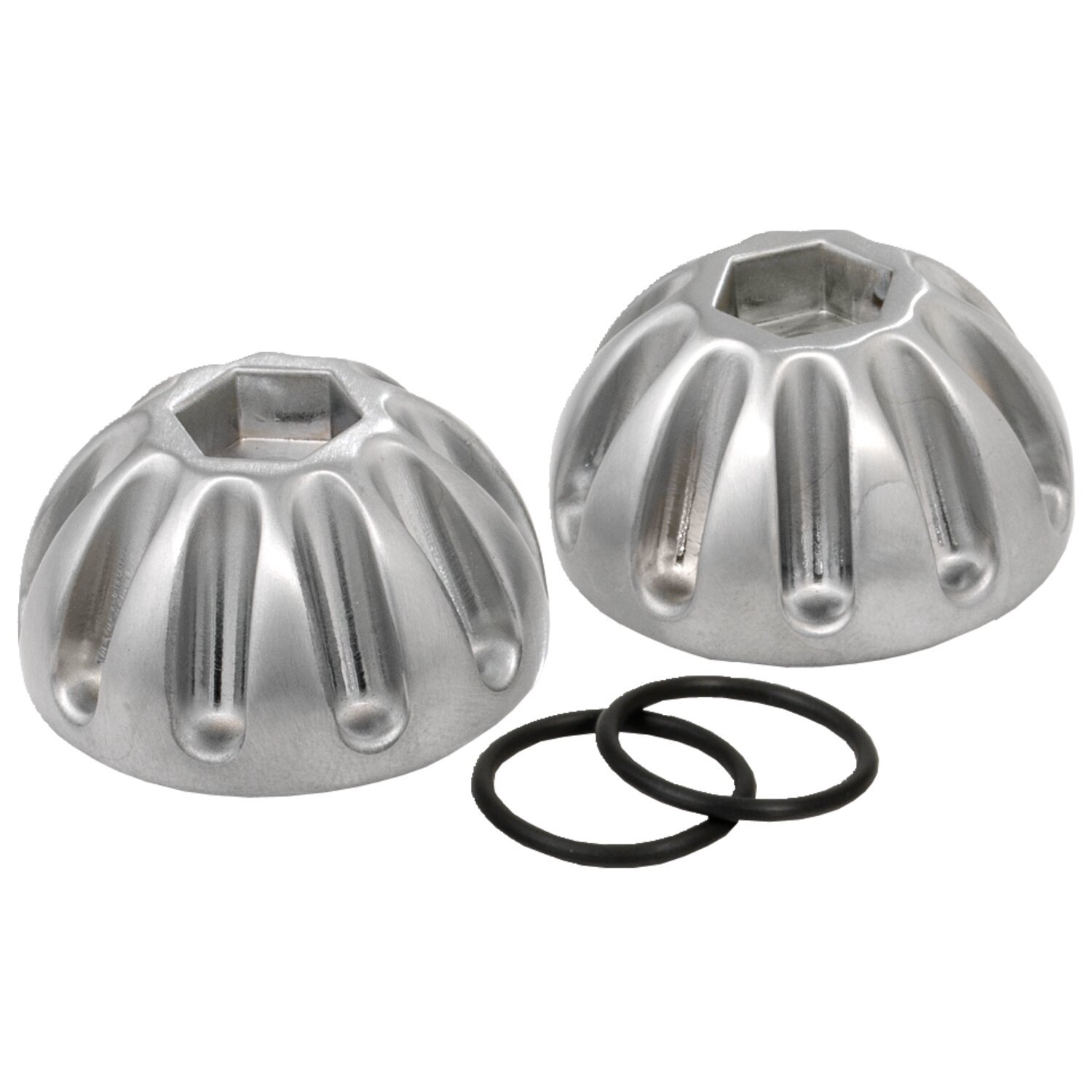 K-Tech, Knuckle rocker nuts. Groove, satin chrome finish
