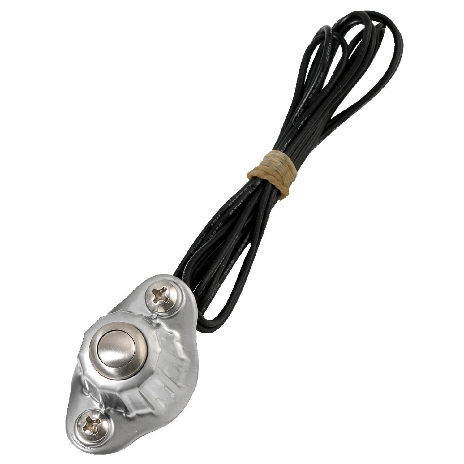 Kustom Tech, Deluxe handlebar switch. Single button, Silver, Satin