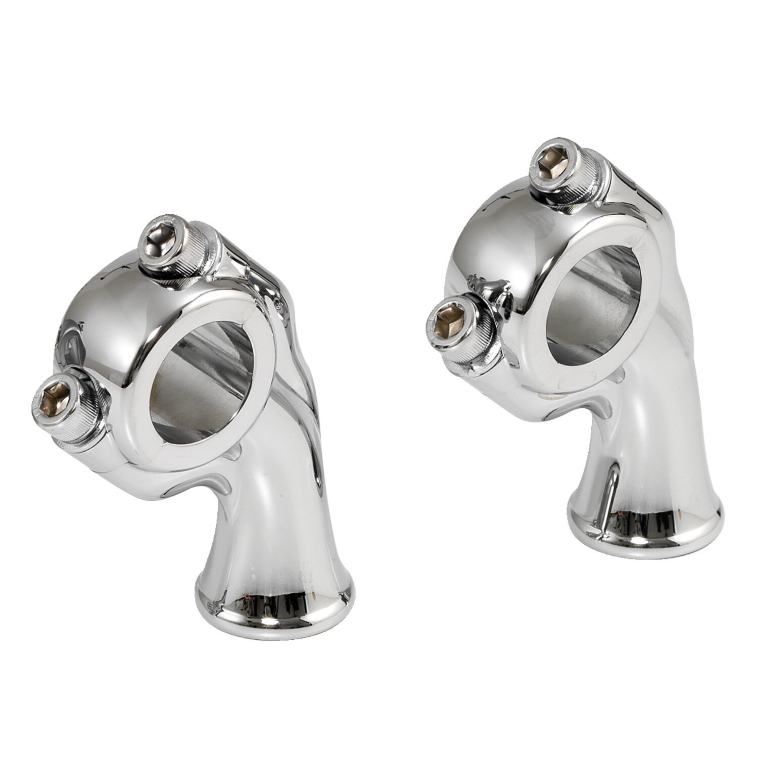 K-Tech, deluxe risers, 2.5 inch rise, Silver, Chrome