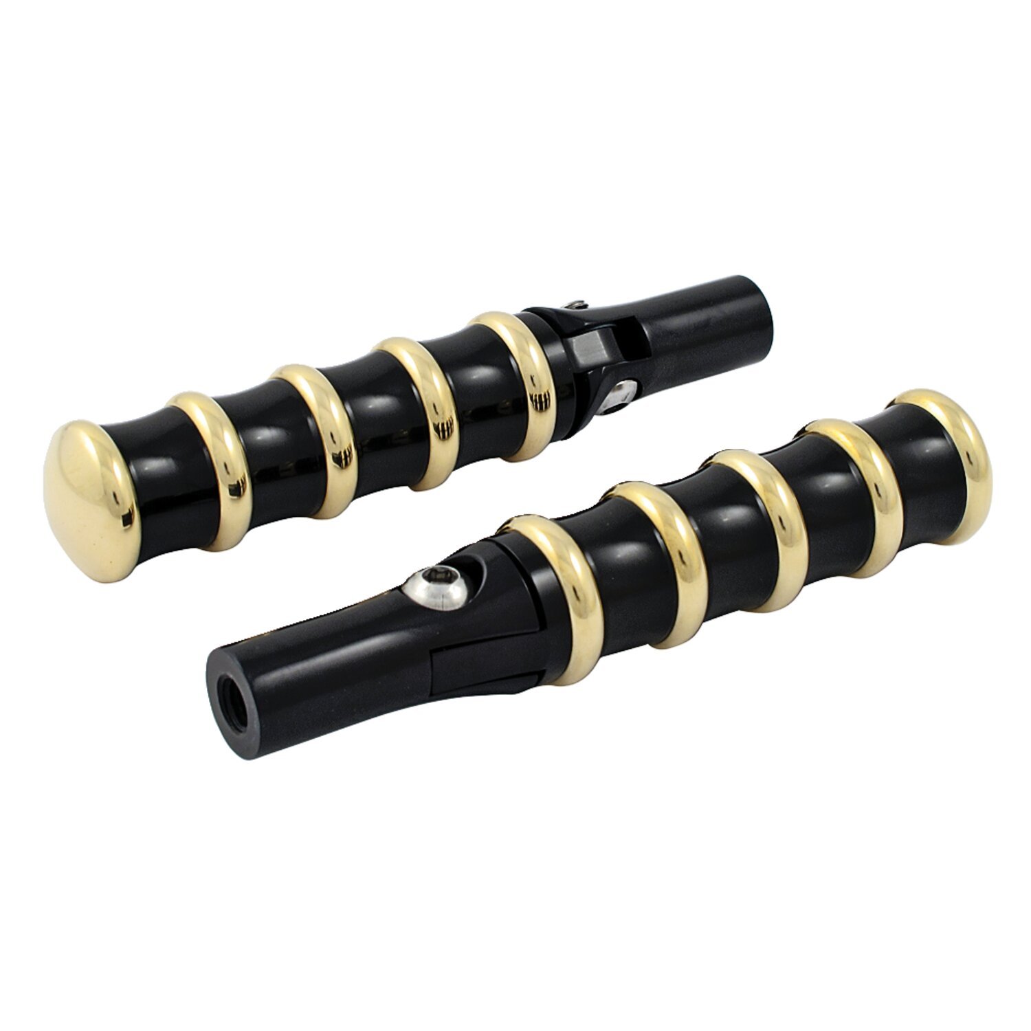 K-Tech, Vintage folding foot pegs, Black, Brass