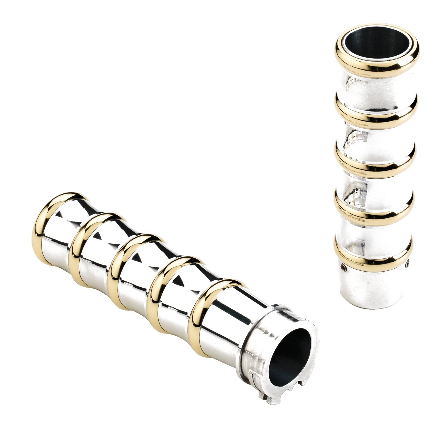 K-Tech, vintage grips polished alu/brass, Silver