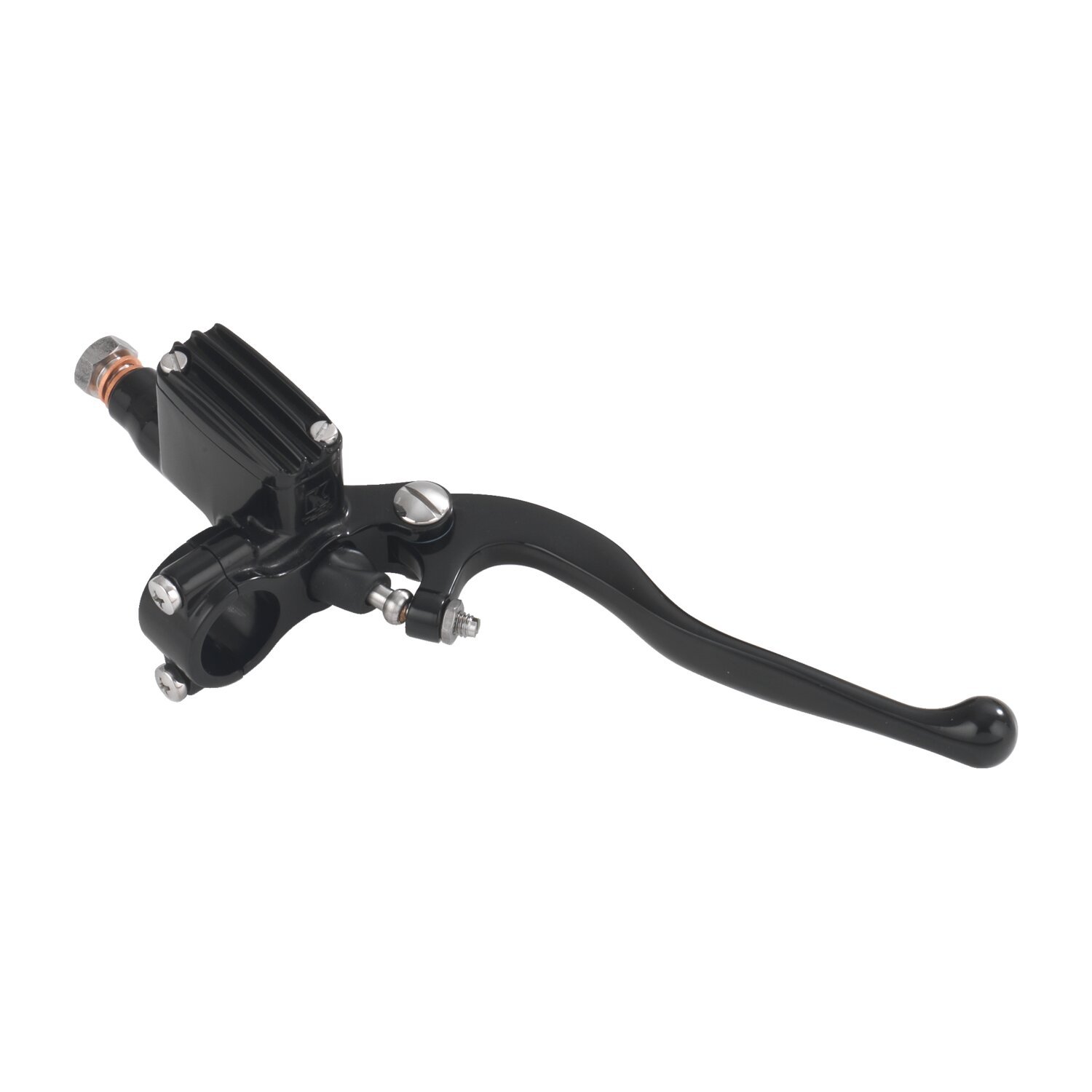 Kustom Tech, Classic brake handlebar master cylinder. 14mm, Black, Black Anodized