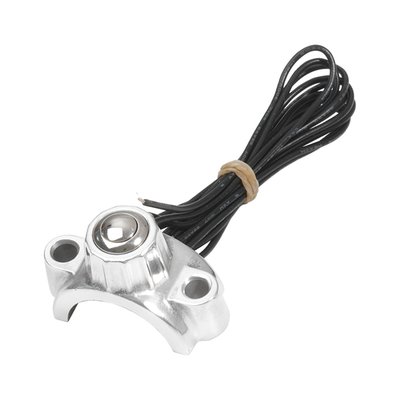 Polished. Forged aluminum clamps with built-in micro switches. Specifically designed to style-match Kustom Tech's Deluxe and Classic handlebar master cylinders, but they'll do great in virtually any custom switch job. Fits both clutch and brake side. The perfect solution to have electronic controls on your handlebar that will blend. Fits 1" diameter handlebars.