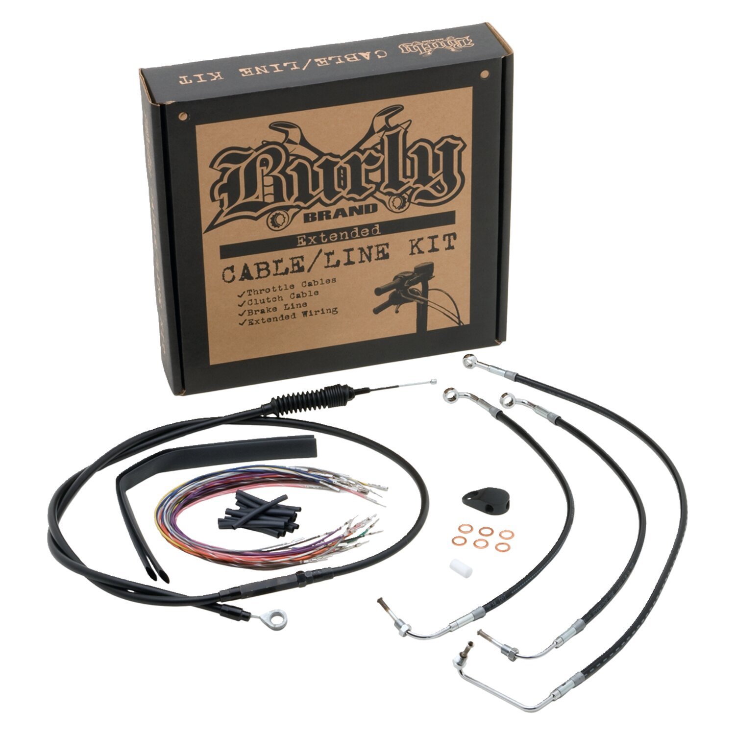 Burly Apehanger Cable/Line Kit, Black