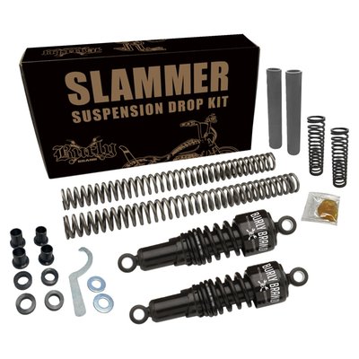 Black; Lowering kit incl. dropped fork springs & special 10.5" short rear shock absorbers