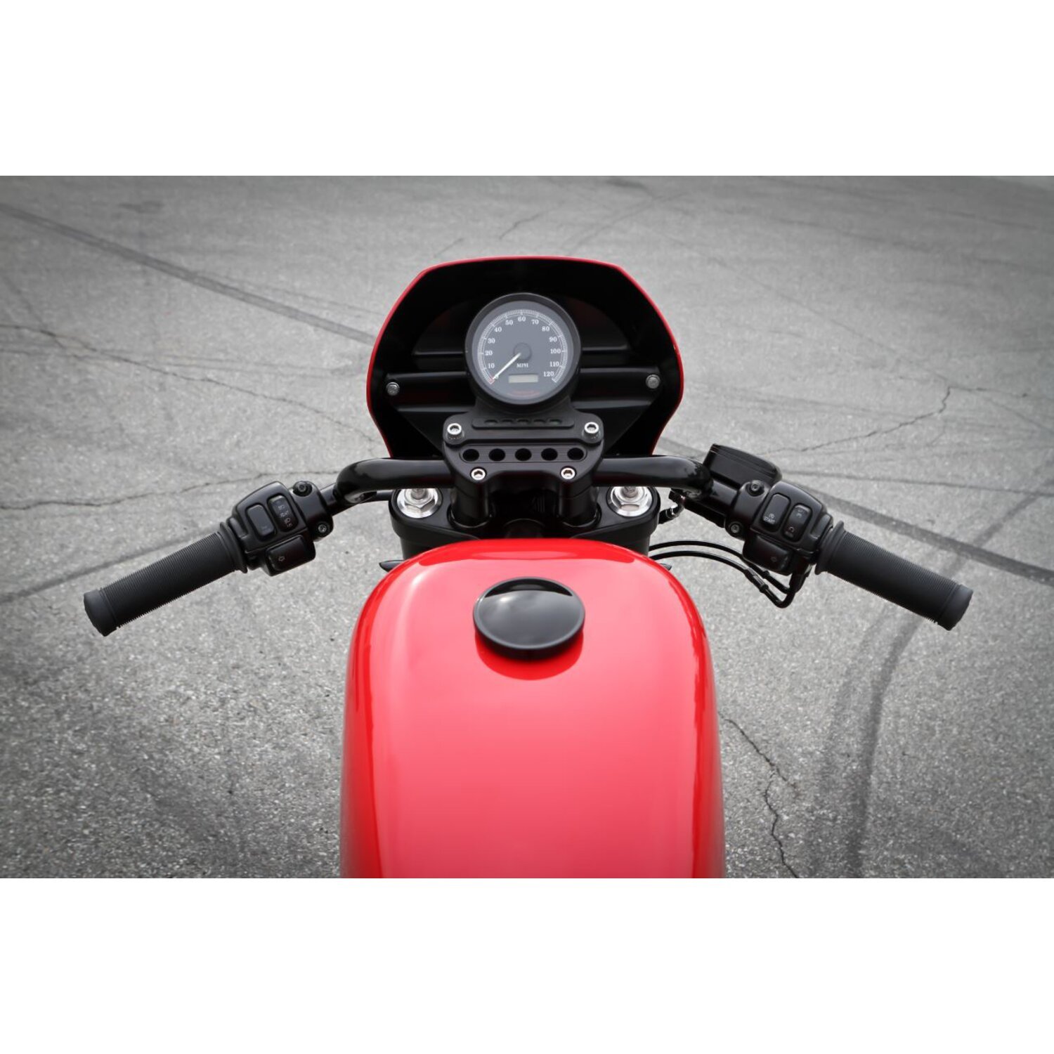 Burly, 1" Clubman bar, Black, Powder Coated