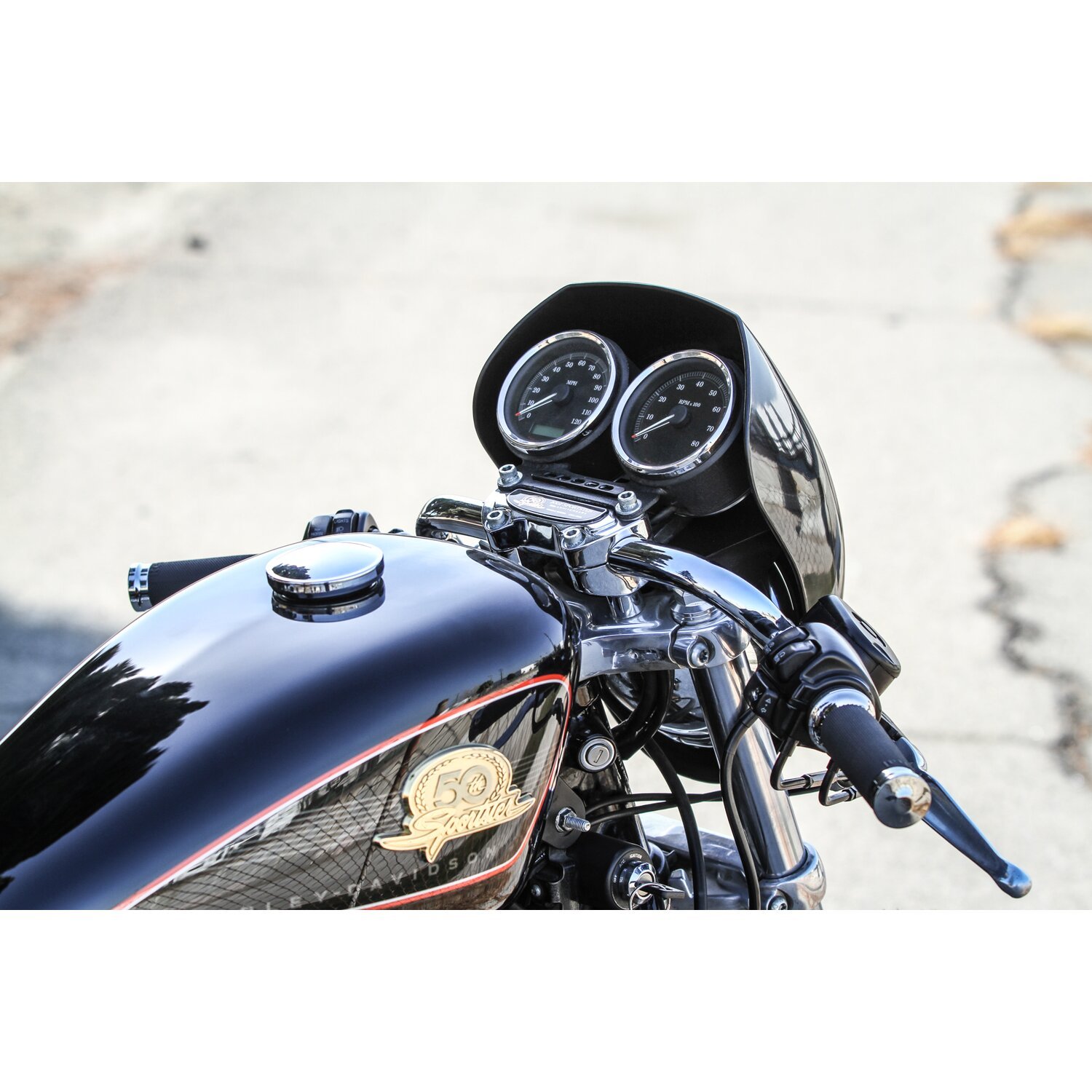Burly, 1" Clubman bars, Silver, Chrome