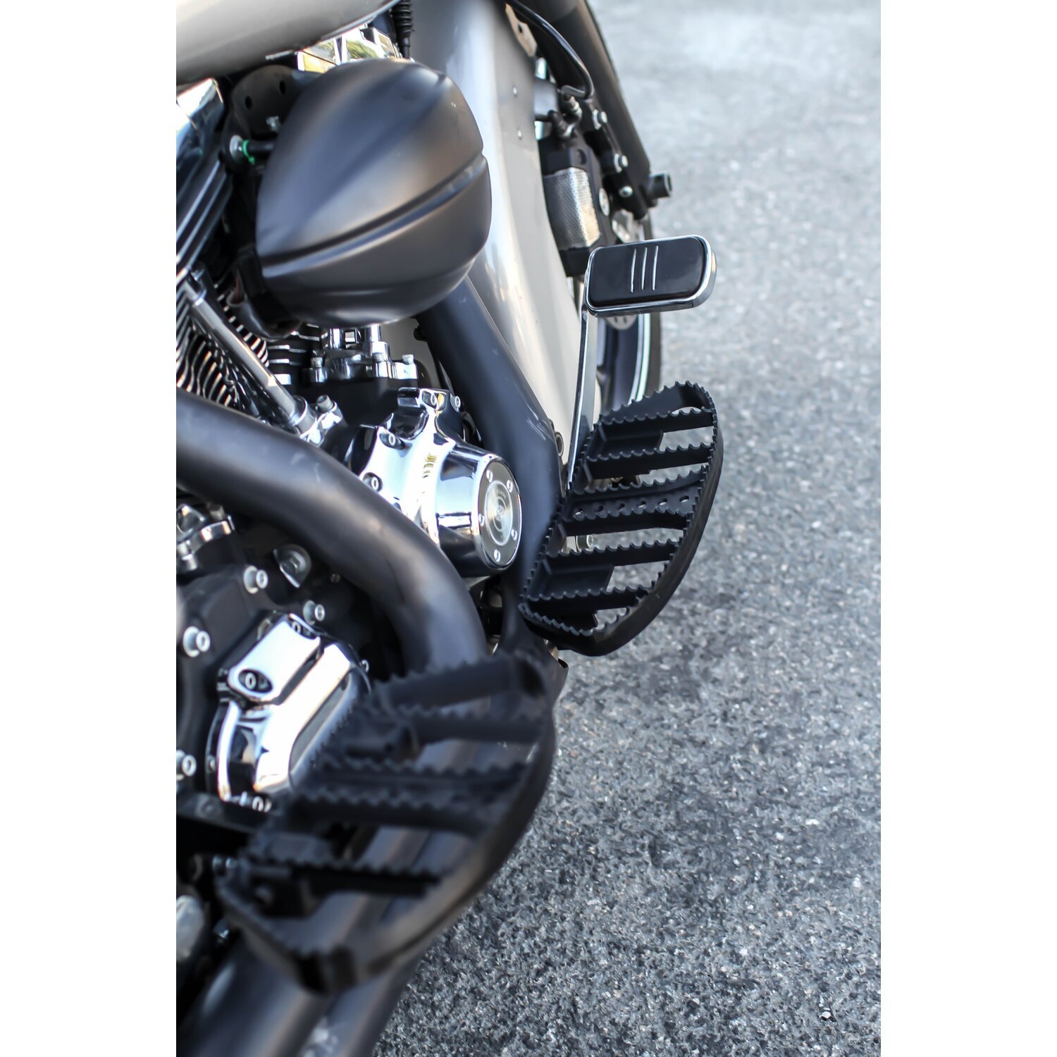 Burly, MX passenger floorboards, Black, Satin