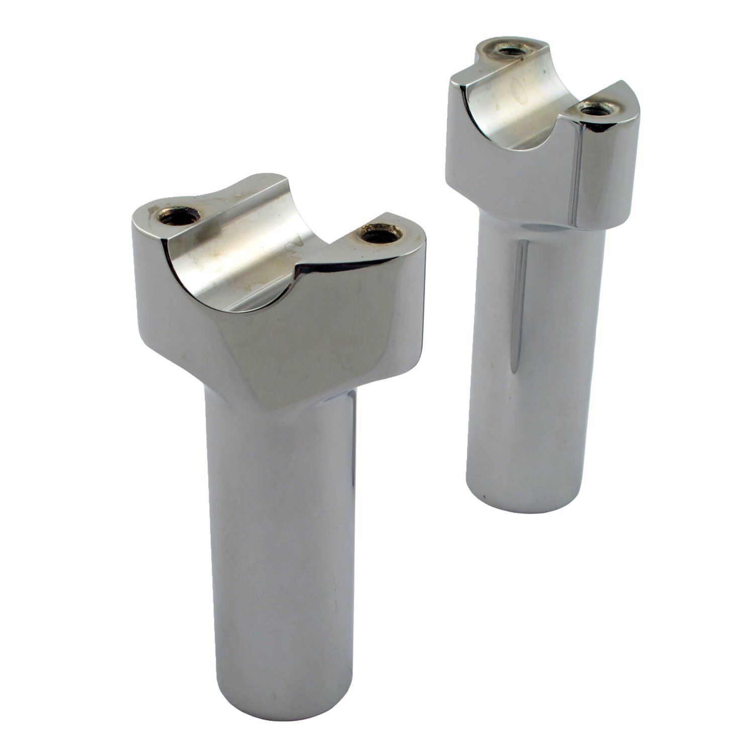 Wild1, Chubby risers. Straight. 4.5" rise, Silver, Chrome