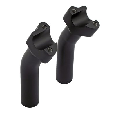 For use with 1" (25.4mm) diameter handlebar. 
1-1/4" (32mm) outside diameter. 
Billet aluminum lightweight construction.
Can be used with stock, most aftermarket and Wild 1 billet top clamps with 3.5" center to center riser spacing. 
1/2" x 13 threaded. 