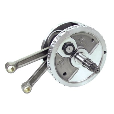 4 -1/4" stroke. Stock replacement for 80" (1340cc) fuel injected Evolution Big Twin models. Used with stock or stock weight pistons like S&S 536052 series. Re-balancing is not required. 

Note: These flywheels are notched and therefore compatible with fuel injected models. 
Note: For 90-99 models, with stock 3-piece flywheels with non-removable sprocket & pinion shafts, it is required to use pre-90 pinion shaft parts when converting to any (early) 5-piece flywheels assembly. S&S offers these parts as 904148, a '90-99 Pinion Shaft Conversion Kit'. 
Note: In any and all applications the technician must be able to judge components for their suitability in combination with the other engine components, prior to installation. It is of importance that a knowledgeable mechanic will install & make adjustments as required.