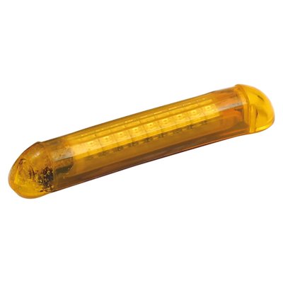 The professional and flexible lighting strip for virtually all universal applications. Can be flexed into a very small radius circle. Surface mounted LEDs, 120 degree viewing angle, 1mm LED spacing and waterproof sealed. Operating range 9-14 Volt. Current draw approximately 25mA for every 5 LEDs. 
- Amber tube. 
- Amber LEDs. 
- 0.34" high x 0.30" deep. 
- 10 LEDs, 55mm.