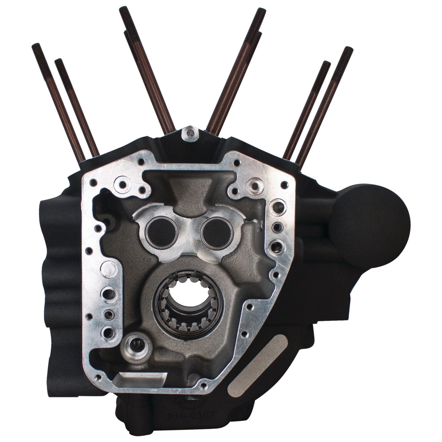 S&S, 07-16 T2 crankcase assembly, 4-1/8" bore, Black