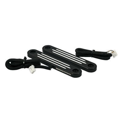 Black contrast machined, ProBeam® version. Dual function, includes white DRL (Daylight Running Lights or daylight driving lights) and amber turn signals using Genesis® 4 LEDs  in a billet aluminum housing. DRLs are automatically de-activated when turn signals or hazard lights are activated. Replaces front turn signals and are mounted in their place to the front fork, giving the bike a clean look. Approximately 30 minutes installation time. 

Note: Will not fit models with spotlight bars.