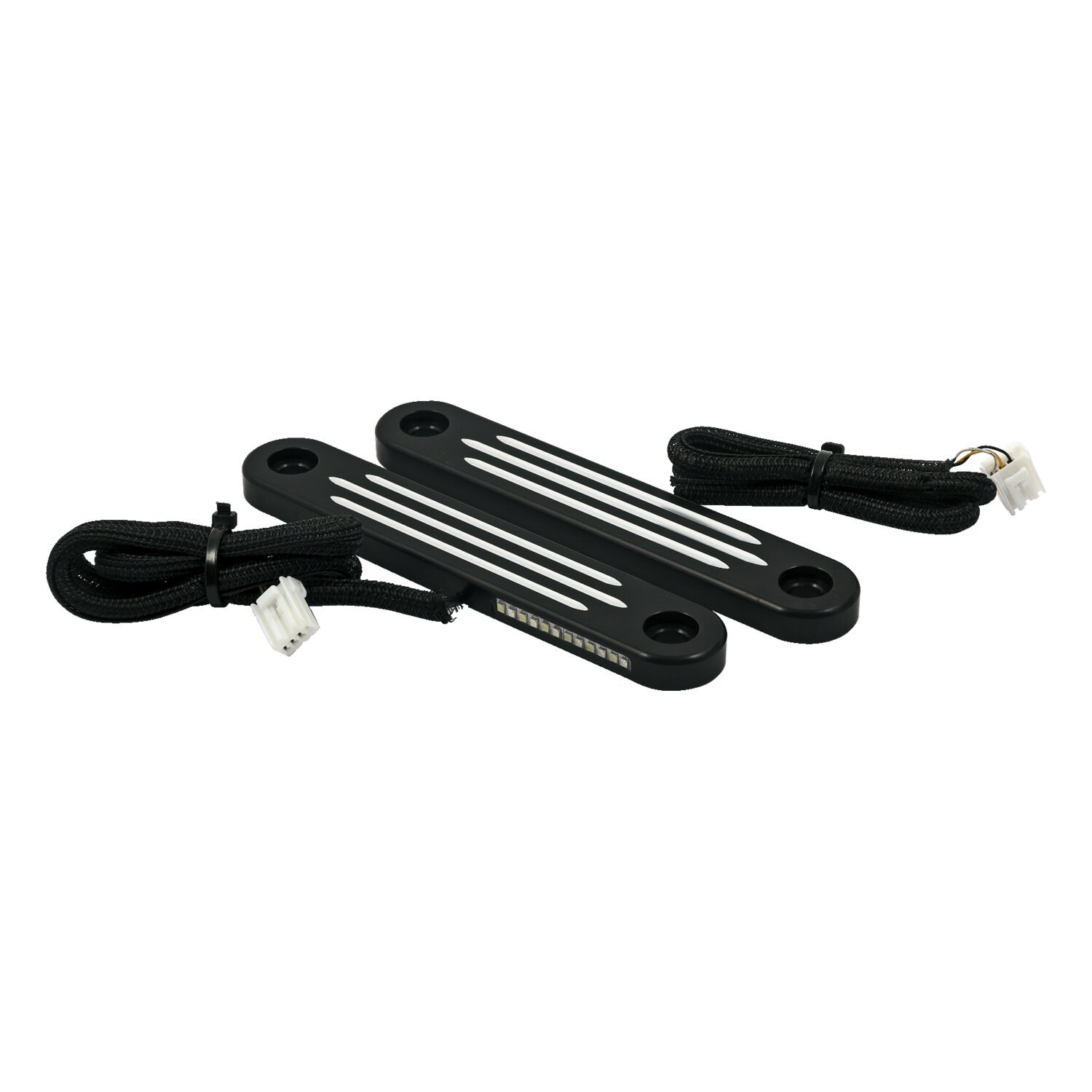 Custom Dynamics billet dynamic LED strips turn signals, Black, Contrast Cut