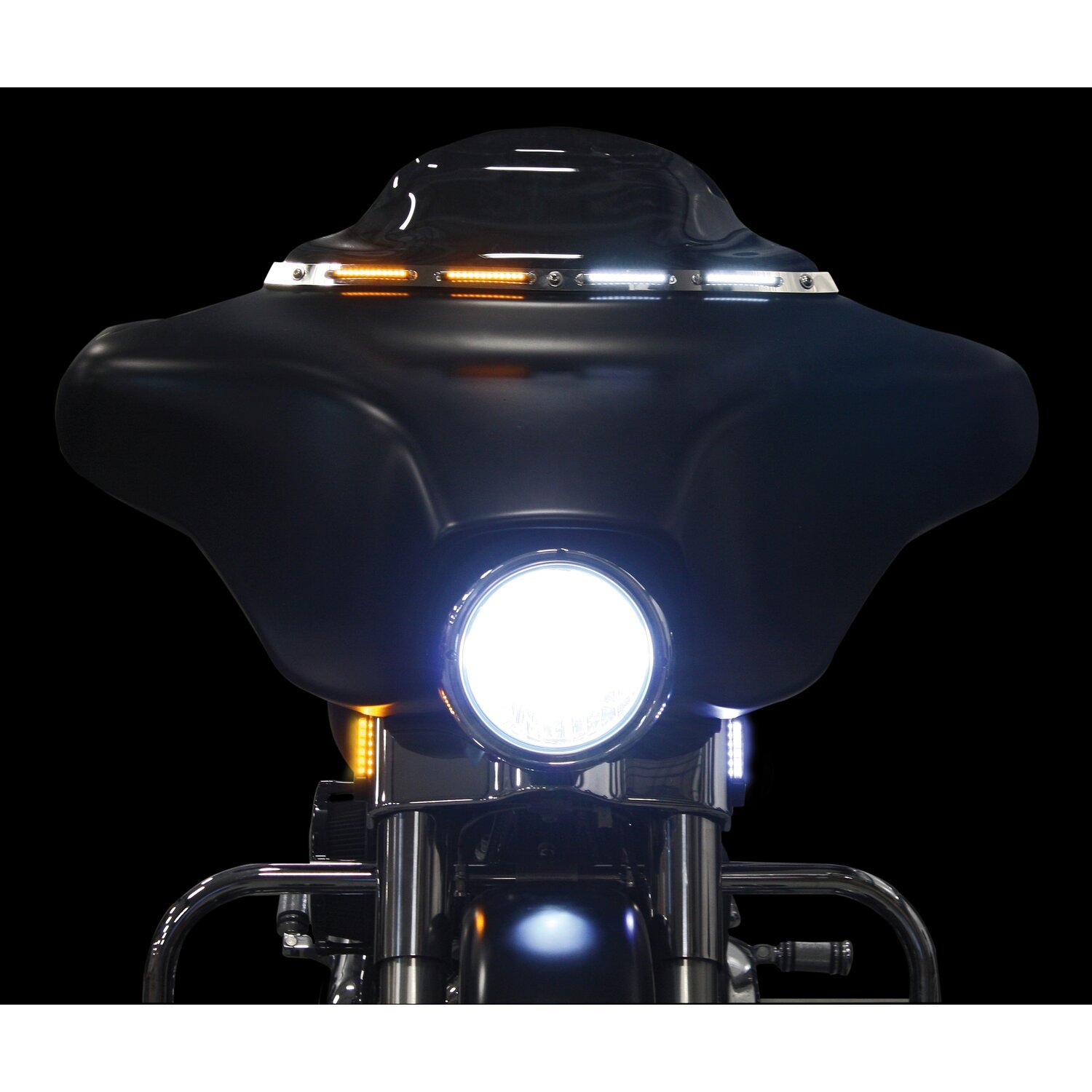 Custom Dynamics billet dynamic LED strips turn signals, White, Chrome
