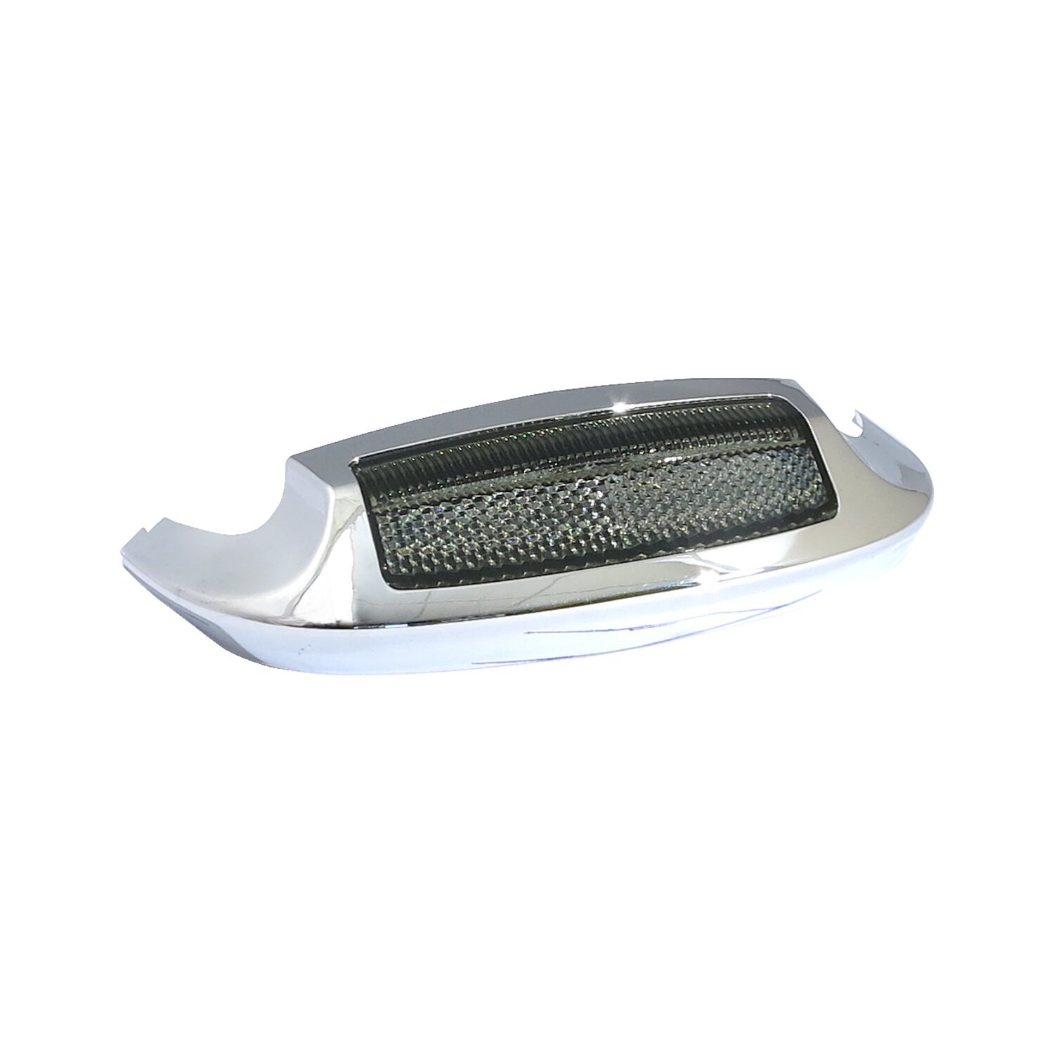 Custom Dynamics front fender tip with, light White, Chrome
