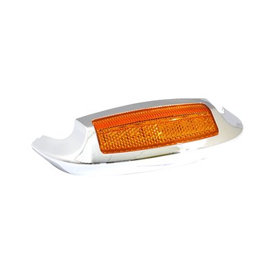 Fits stock front fenders. Amber LED, amber lens. 
Note: 536922 fender tip wiring/installation kit (sold separately) is required when installing on 14-22 FLHR Road King; 17-19 FLHTCU Ultra Classic and 20-22 FLHTCUTG Tri Glide Ultra to extend wires when replacing stock chrome decorative piece. 
Note: For all EU models electrics for fender lights must always be custom installed.
