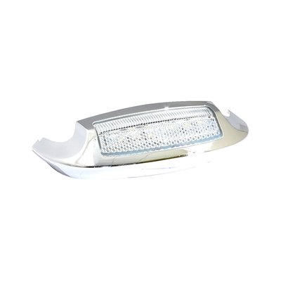 Fits stock front fenders. White LED, clear lens. 
Note: 536922 fender tip wiring/installation kit (sold separately) is required when installing on 14-22 FLHR Road King; 17-19 FLHTCU Ultra Classic and 20-22 FLHTCUTG Tri Glide Ultra to extend wires when replacing stock chrome decorative piece. 
Note: For all EU models electrics for fender lights must always be custom installed.