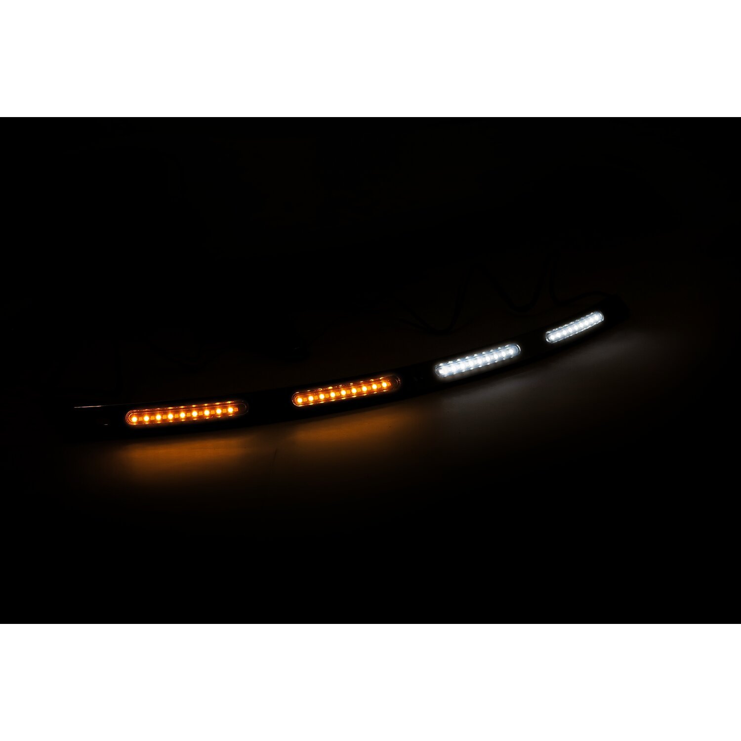 Custom Dynamics TruFLEX® Batwing turn signal LED trim tube, White, Chrome