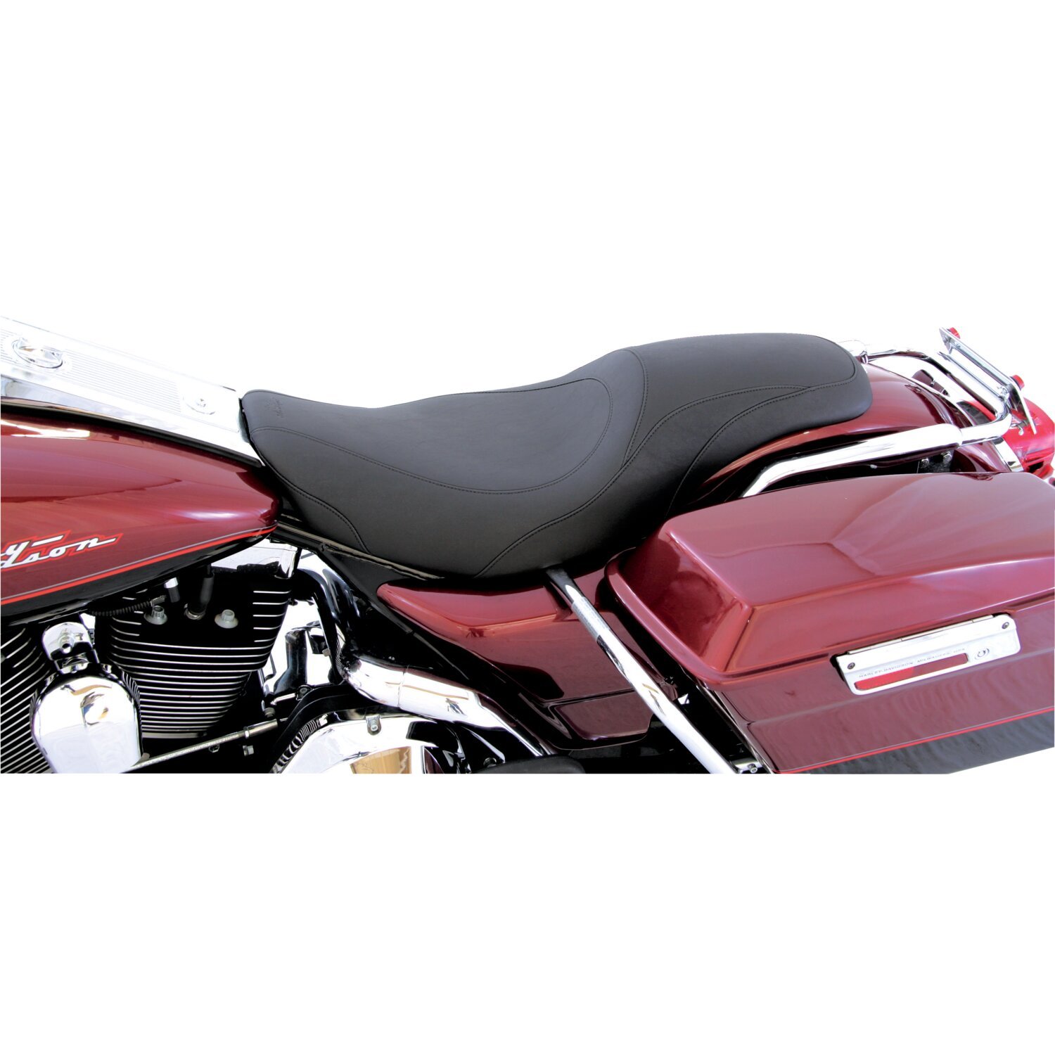 Mustang, Tripper Fastback 2-up one-piece seat, Black, Plain