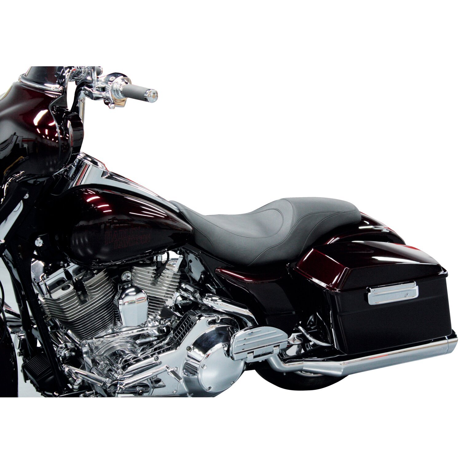 Mustang, Tripper Fastback 2-up one-piece seat, Black, Plain
