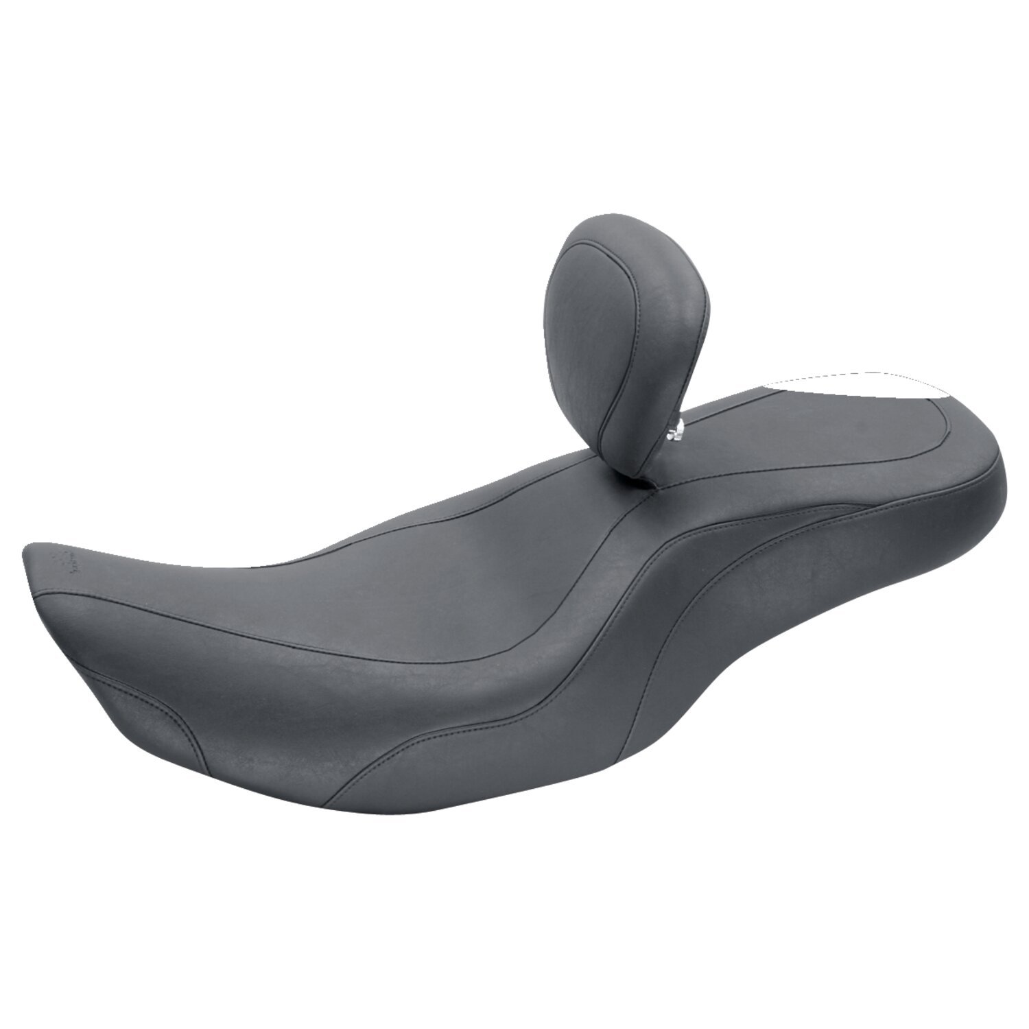 Mustang, Wide Tripper 2-up one-piece seat. With backrest, Black, Tuck 'n Roll