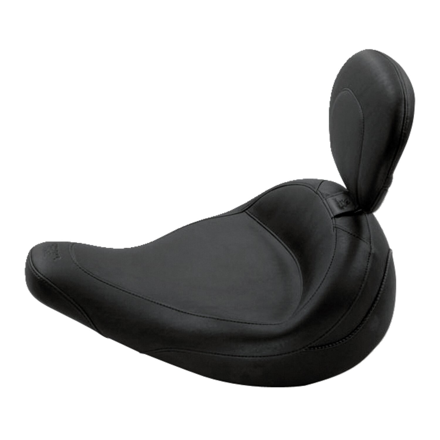 Mustang, Standard Police solo seat. With rider backrest, Black, Plain