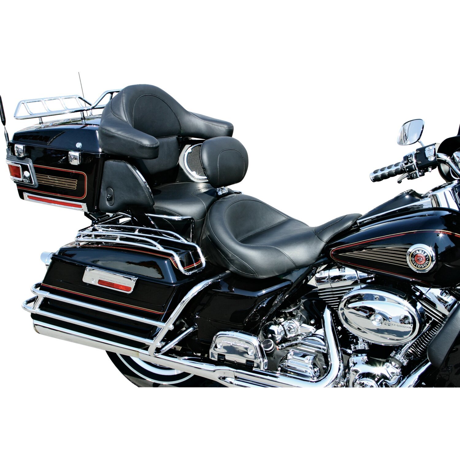 Mustang, wrap-around passenger backrest for King Tour-Pak®, Black