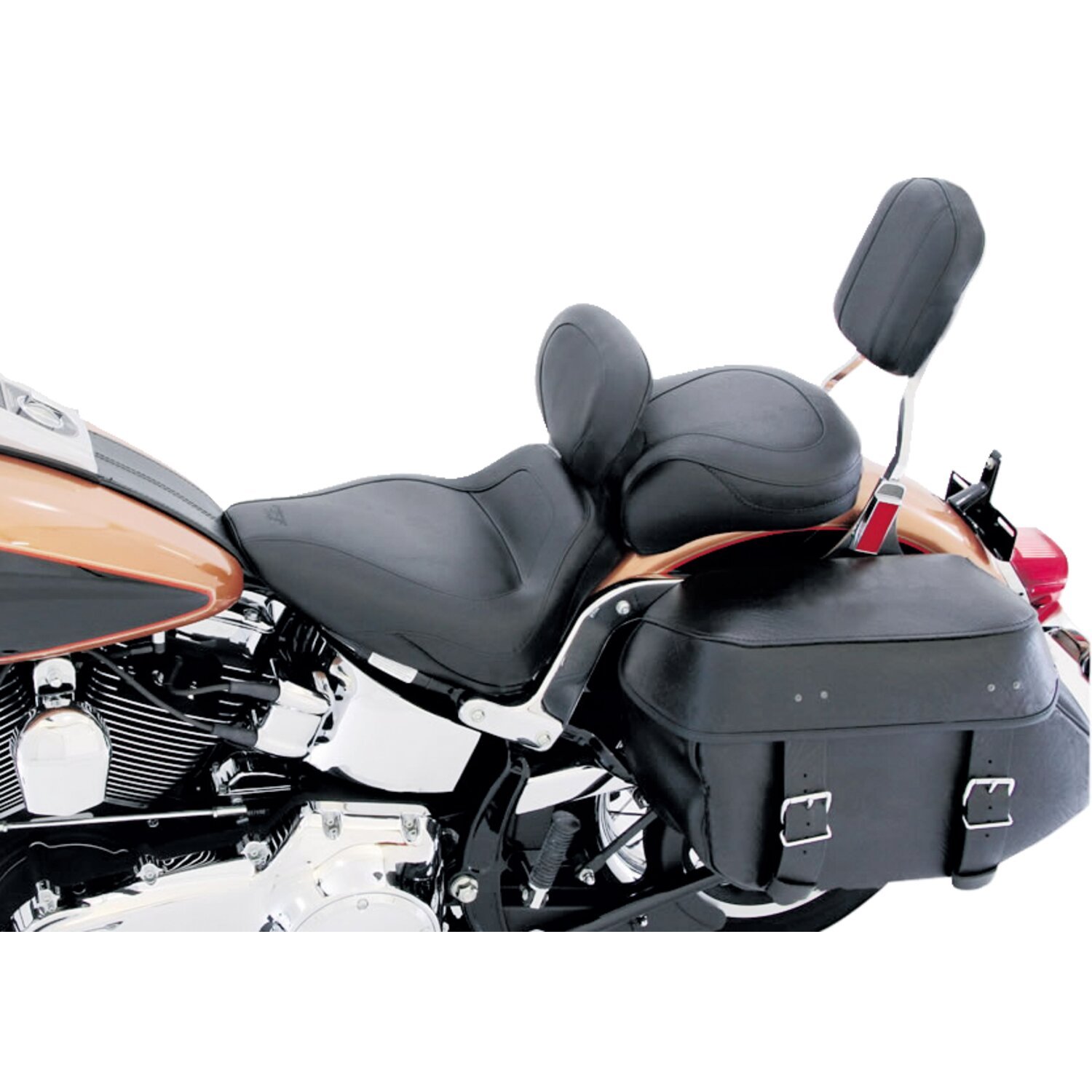 Mustang, Sport Touring passenger seat. With recess, Black, Plain