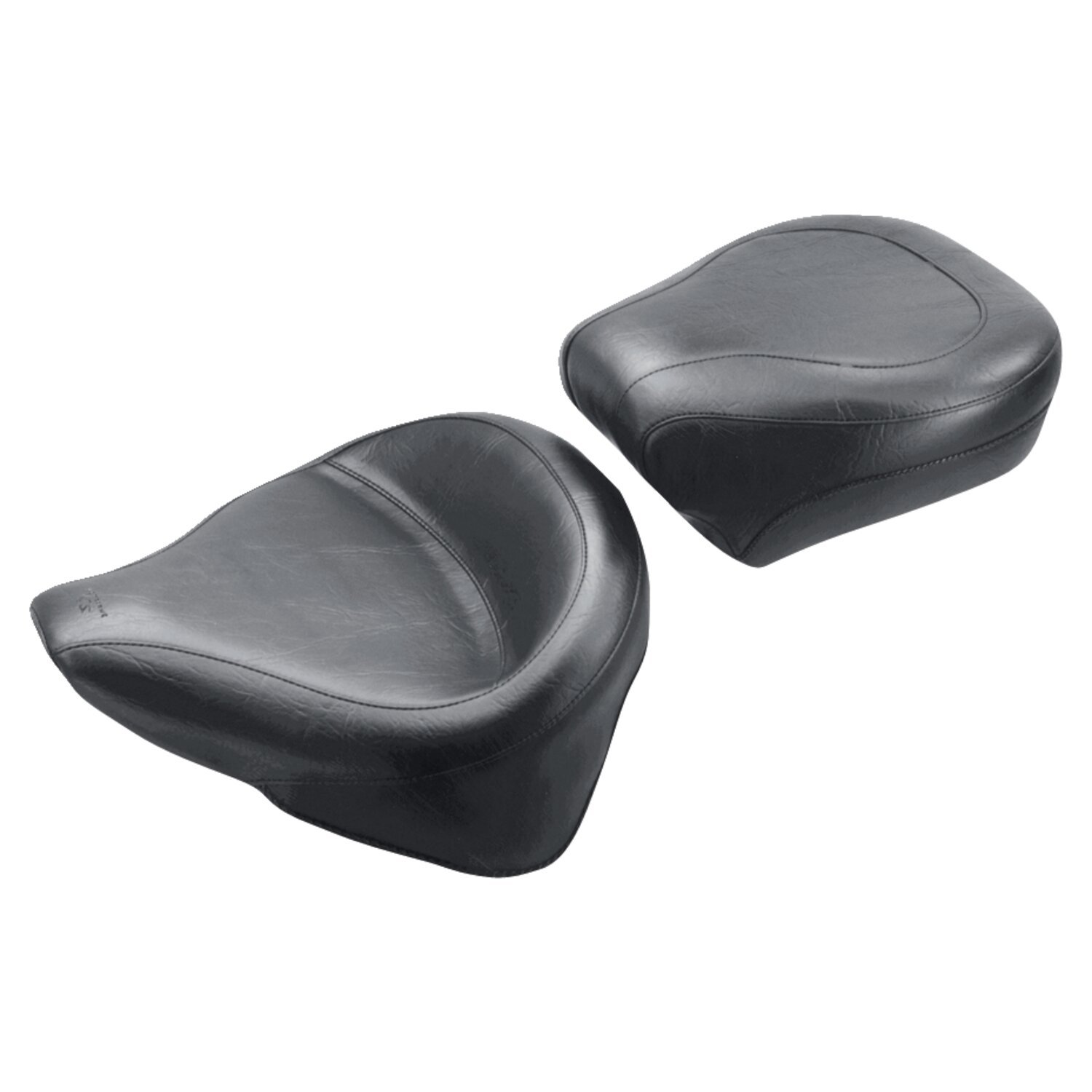 Mustang, Wide Touring passenger seat. No recess, Black, Plain