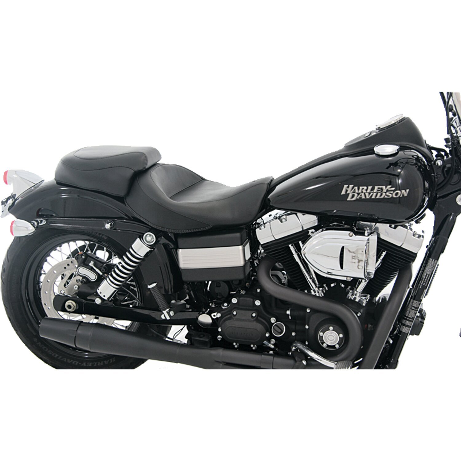 Mustang, Wide Touring passenger seat, Black, Plain