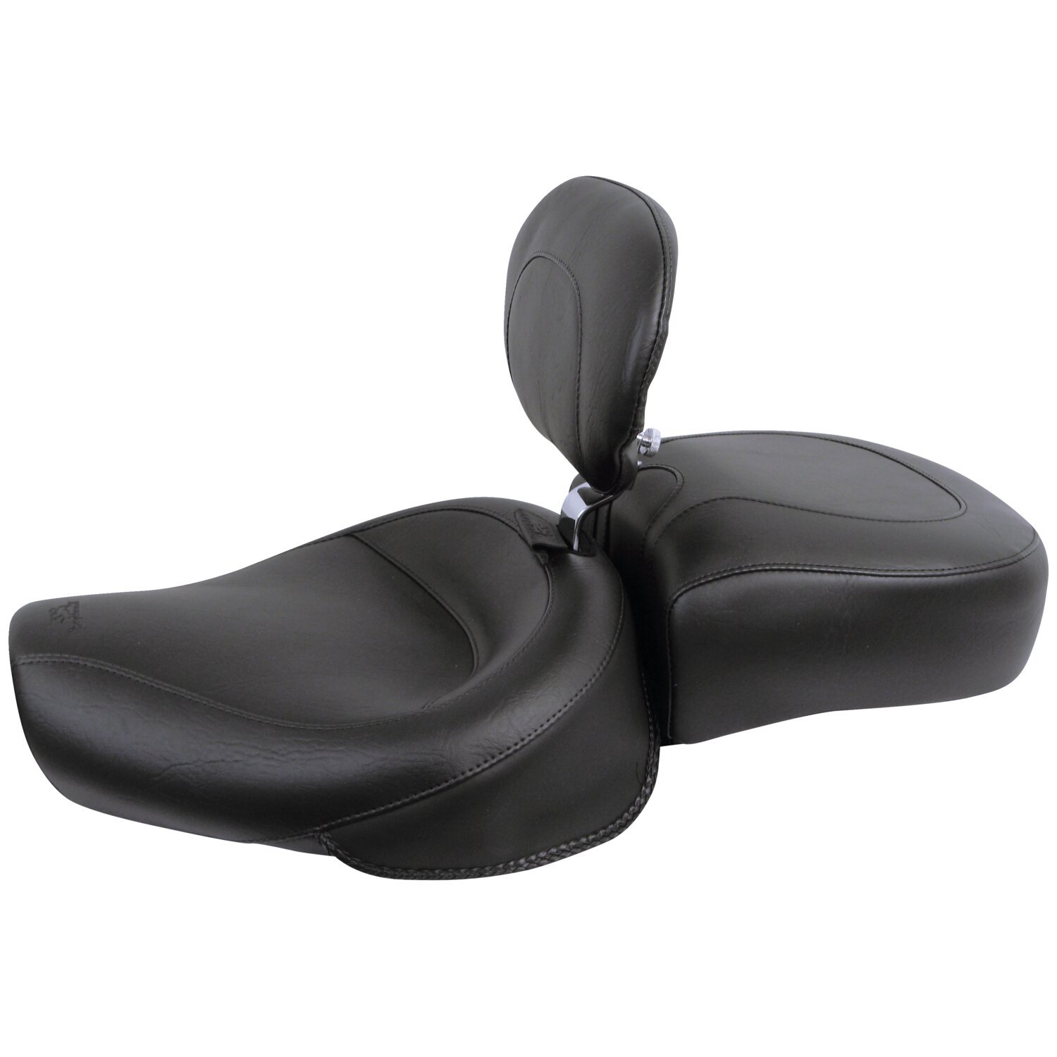 Mustang, Wide Touring solo seat. With rider backrest, Black